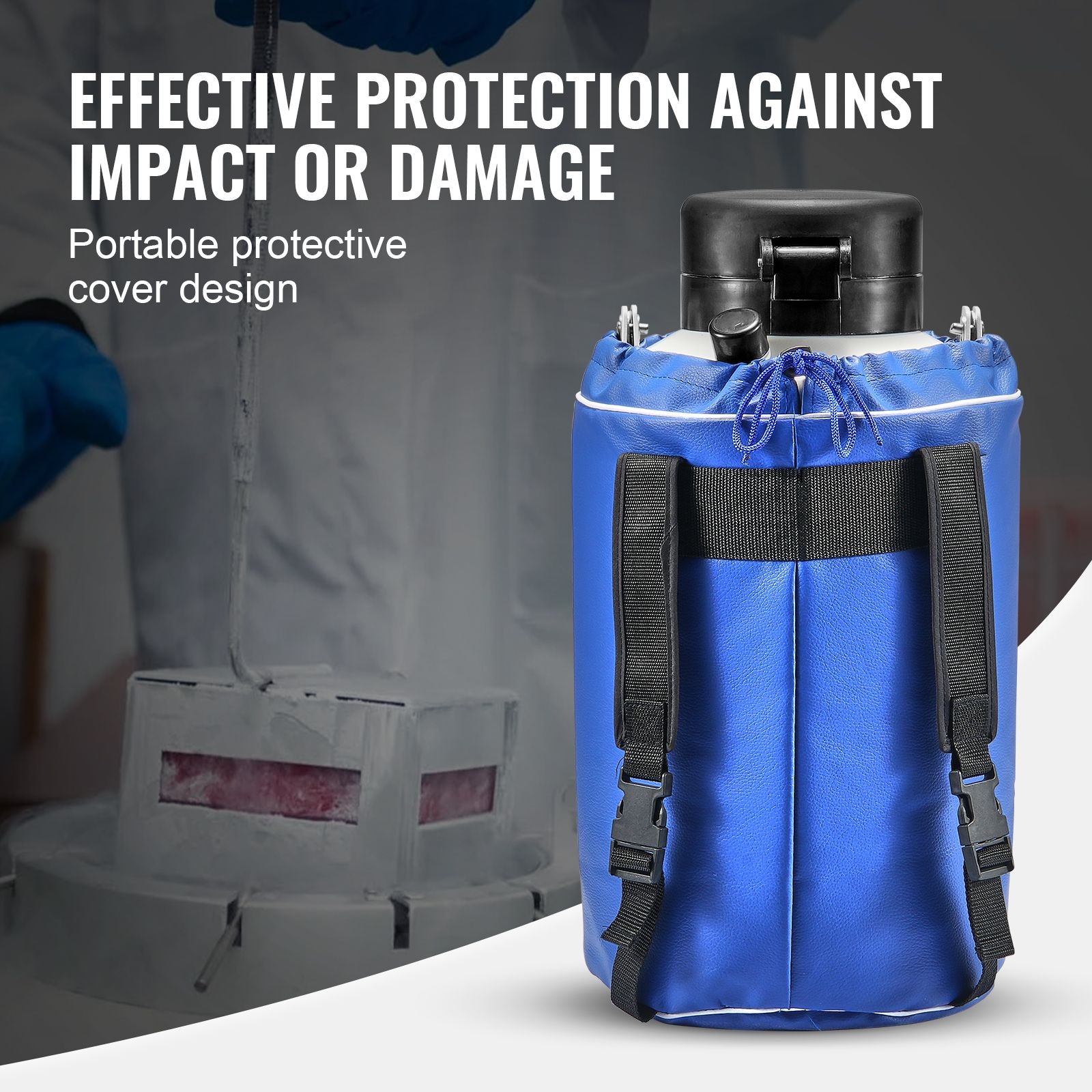 3L Aluminum LN2 Tank with 6 Canisters & Carry Bag