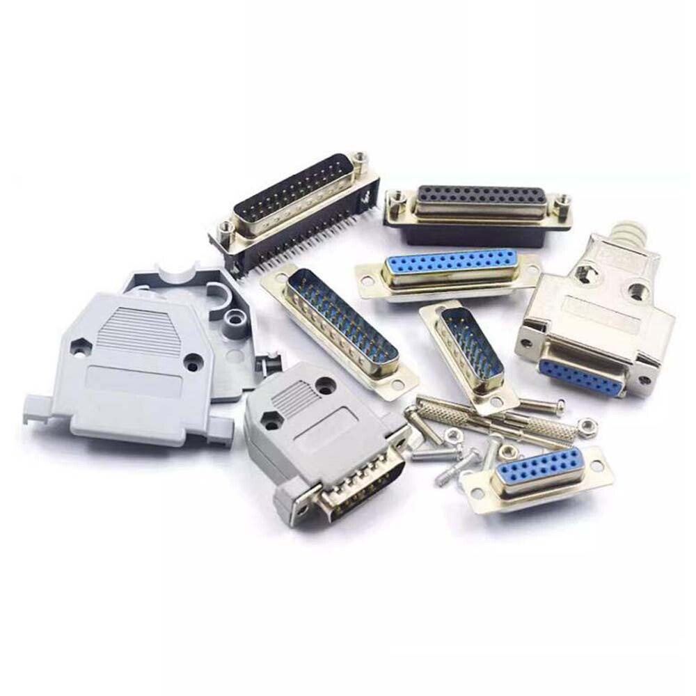 DB15/25/37 Pin D-Sub Female/Male Solder Type Connector + Metal/Plastic Shell