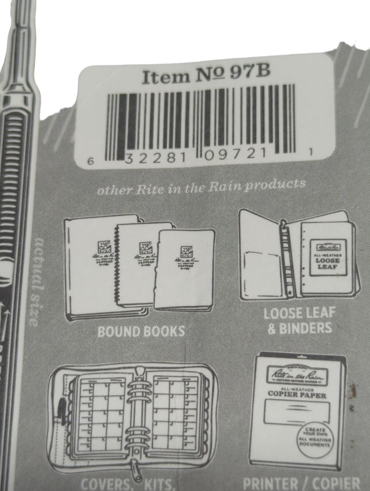 RITE IN THE RAIN 97B Ballpoint Pen Blue 10R313 NEW