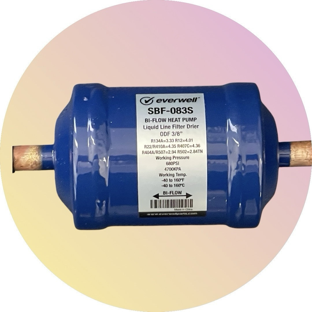 Bi Flow Filter Drier for Heat Pump,3/8″ SAE Sweat Liquid Line Filter Drier