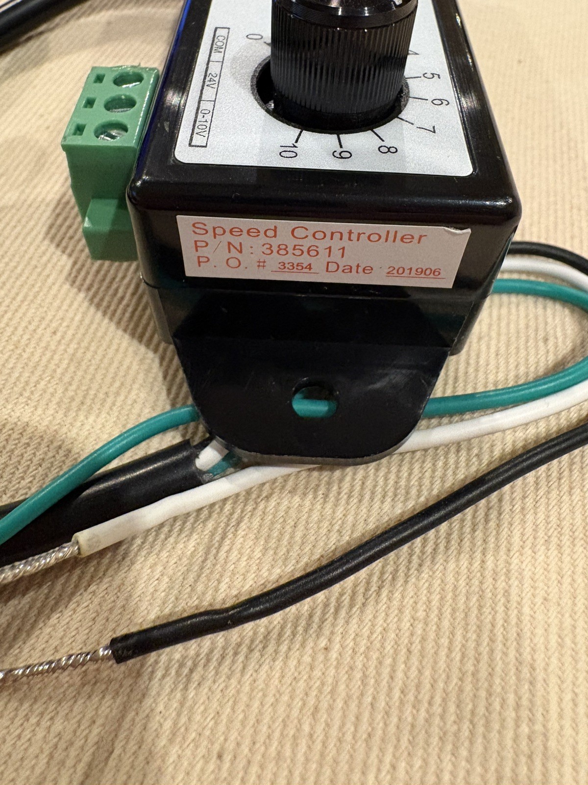 Greenheck 385611 Vari-Green Dial-On Fan Speed Control 100-277VAC 0-10V EC Motor