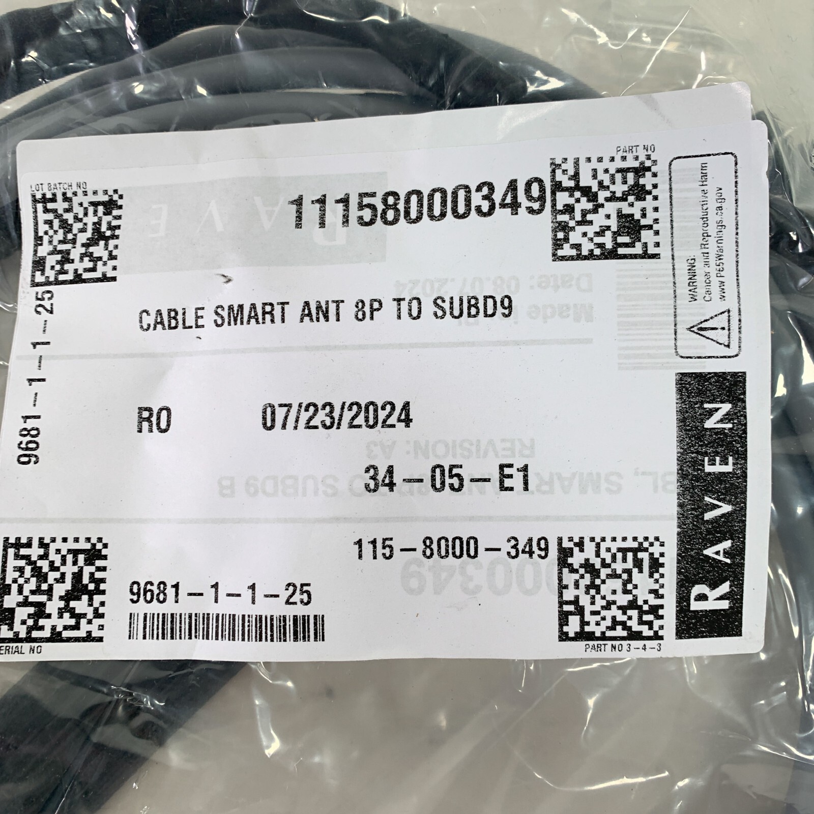 Raven 115-8000-349 Smart Ant 8P To Sub D9 Cable 11158000349