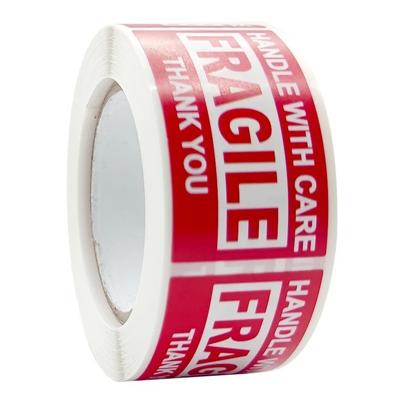 250 Fragile Warning Labels Roll Self Adhesive Shipping Packing Stickers Red Whit