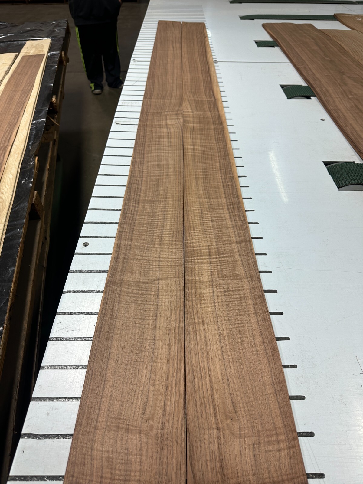 FIGURED Walnut Raw Wood Veneer 2 sheets 95» x 5» 331R