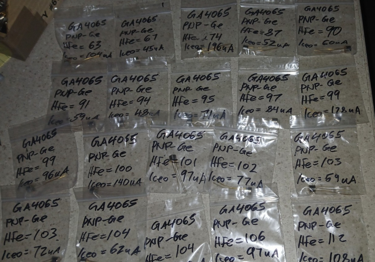 T.I. GA4065 PNP germanium transistors tested&analyzed/Lot of 20/NOS/TO-5