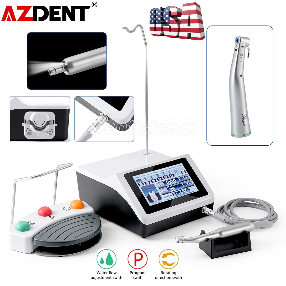 Silla plegable móvil dental portátil+unidad de turbina+lámpara LED+bandeja