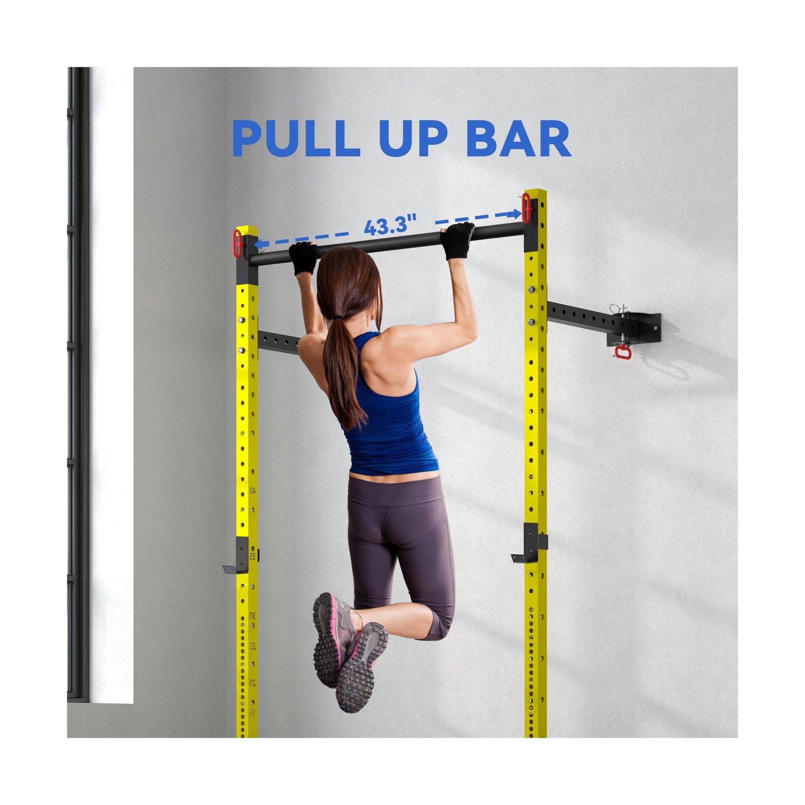 Soozier Folding Squat Rack with Adjustable Pull-Up Bar, 1000 Pounds Capacity …