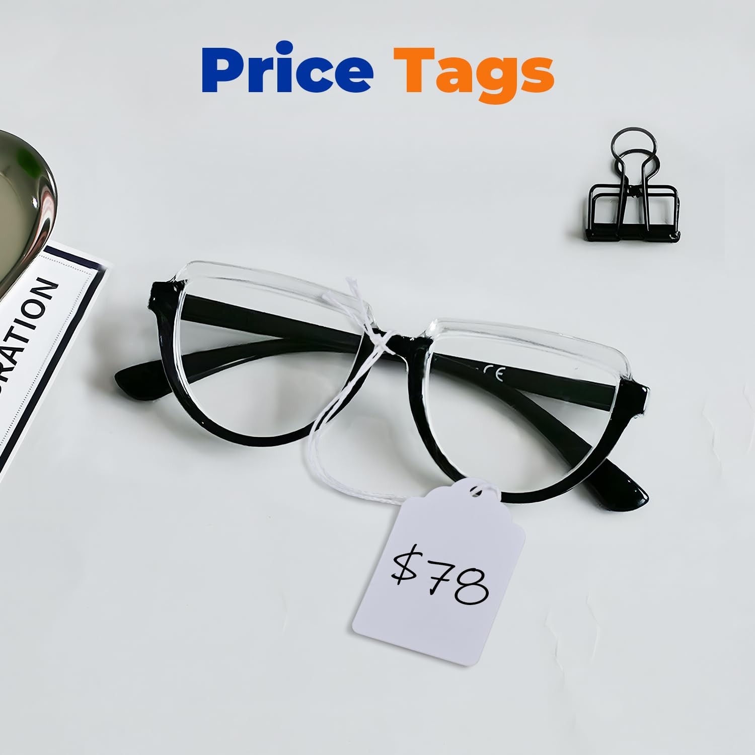 Price Tags with Strings 1000pcs – 1.375″ x 2.125″, White – Smooth Surface