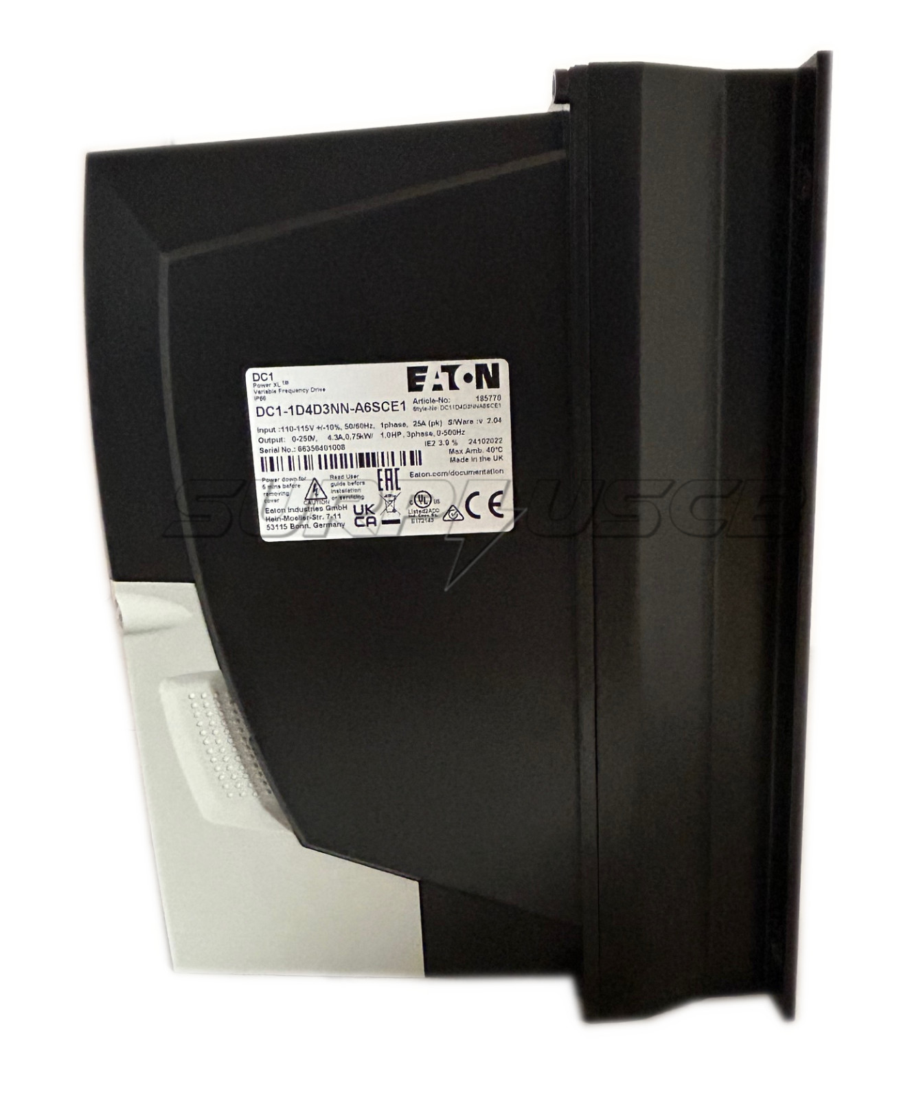 Eaton DC1-1D4D3NN-A6SCE Frequency Drive, 115Vac, 1Ø In/240V 3Ø Out, 1HP, 4.3 Amp