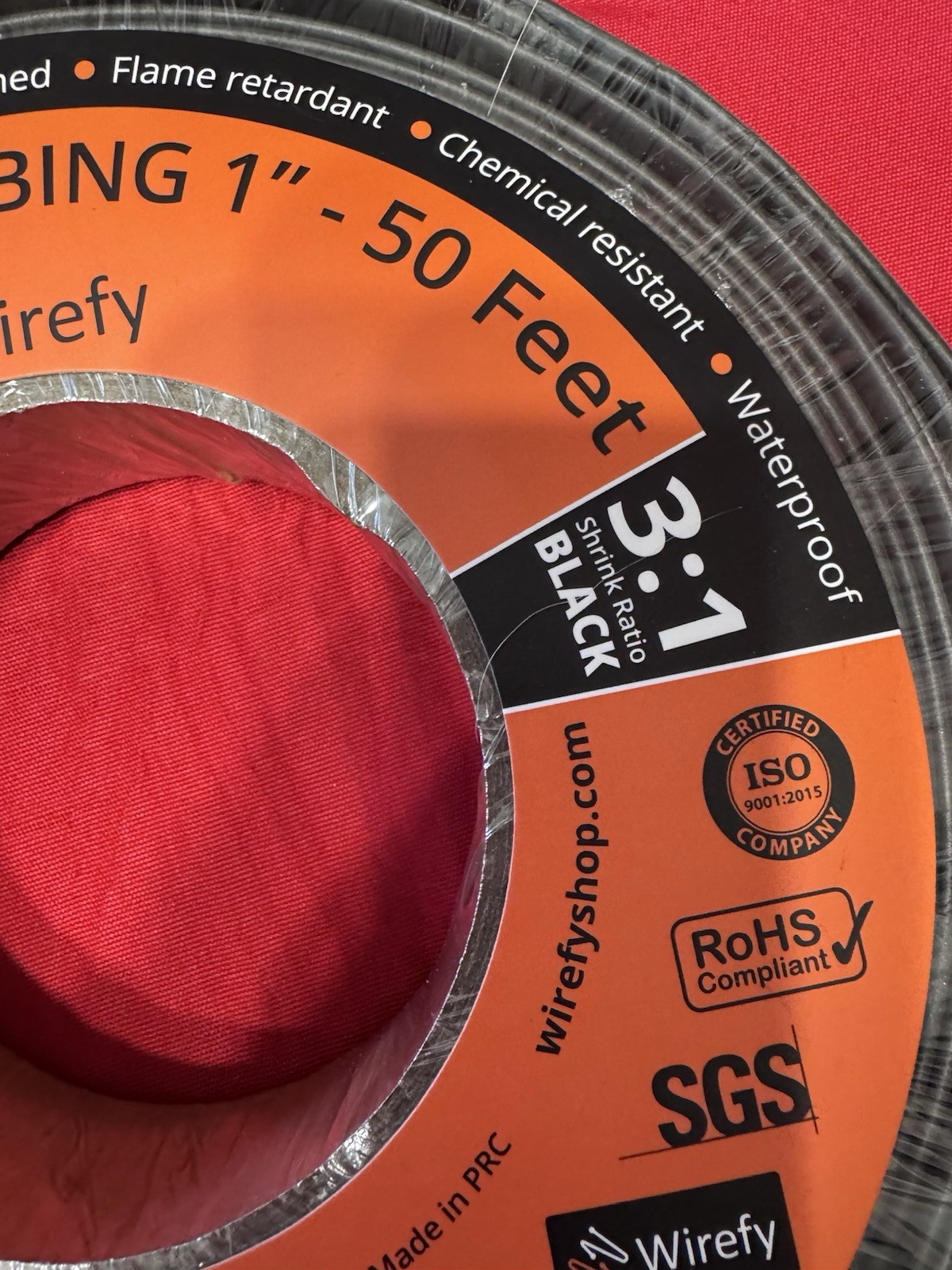New Wirefy Heat Shrink Tubing 1 Inch By 50 Feet 3:1 Shrink Ratio