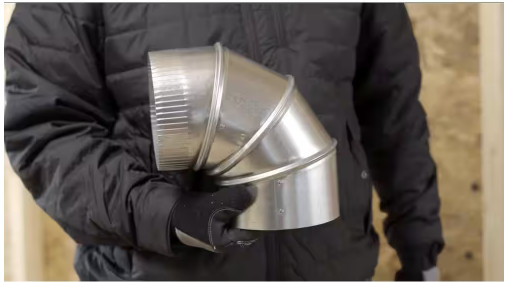 Master Flow12 In 90-degree Round Adjustable Elbow Flexible Duct Galvanized Steel