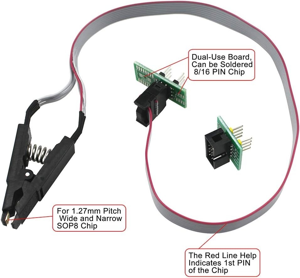 In-Circuit SOIC8 Clip & CH341A USB Programmer with PDF Tutorial Included