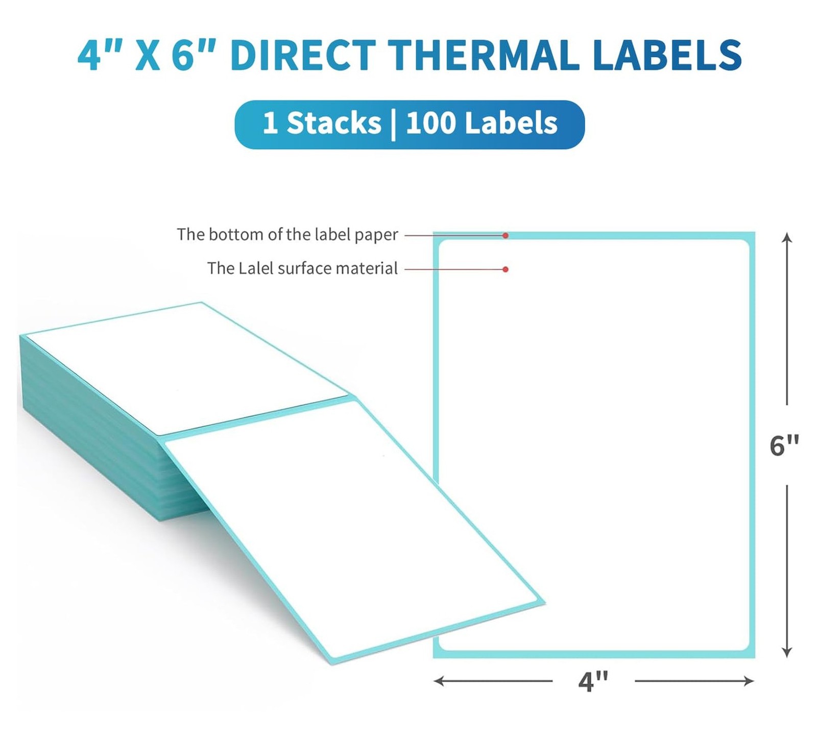 9527 Product Fanfold 4 x 6 Direct Thermal Labels with Blue Background Paper P…