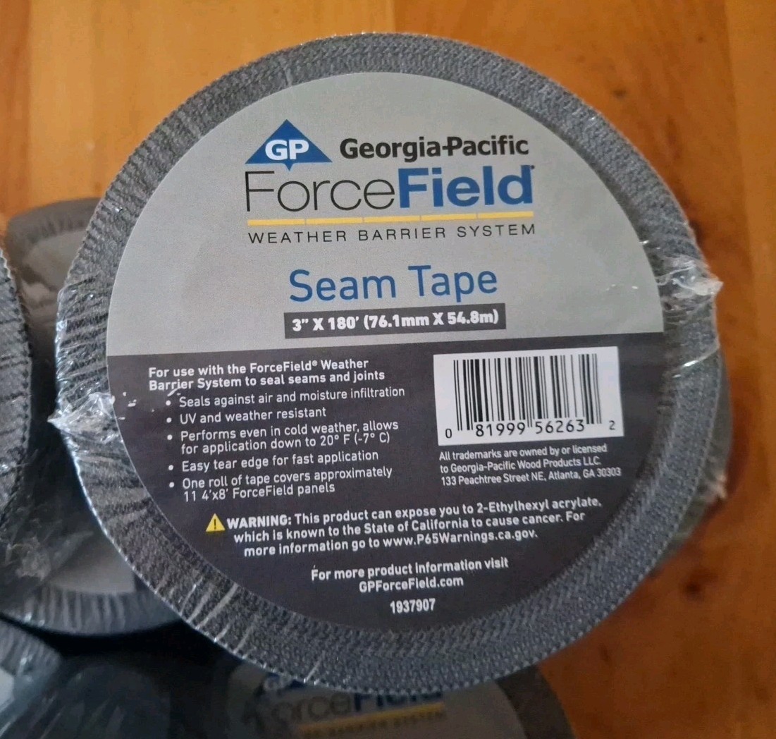 Georgia-Pacific Case Of 8 Rolls ForceField Seam Tape 3″ x 180′ 1365980