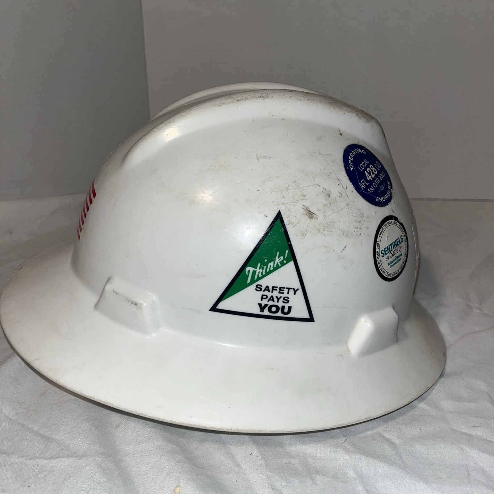 MSA V-Gard ANSI Z89.1 Class E / G 1997 White Medium 7 Safety Hard Hat CEMEX WEAR