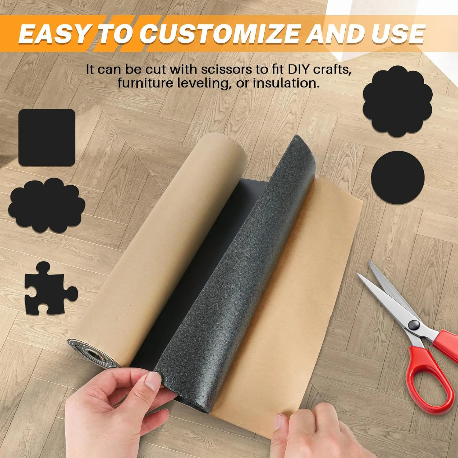 Adhesive Neoprene Foam Rubber Sheet Closed Cell Padding for DIY Crafts 12x48in