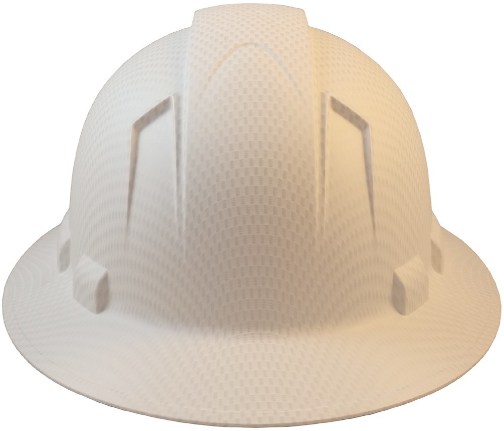 Pyramex Ridgeline Full Brim Hard Hat with 4pt suspension – Matte White Graphite