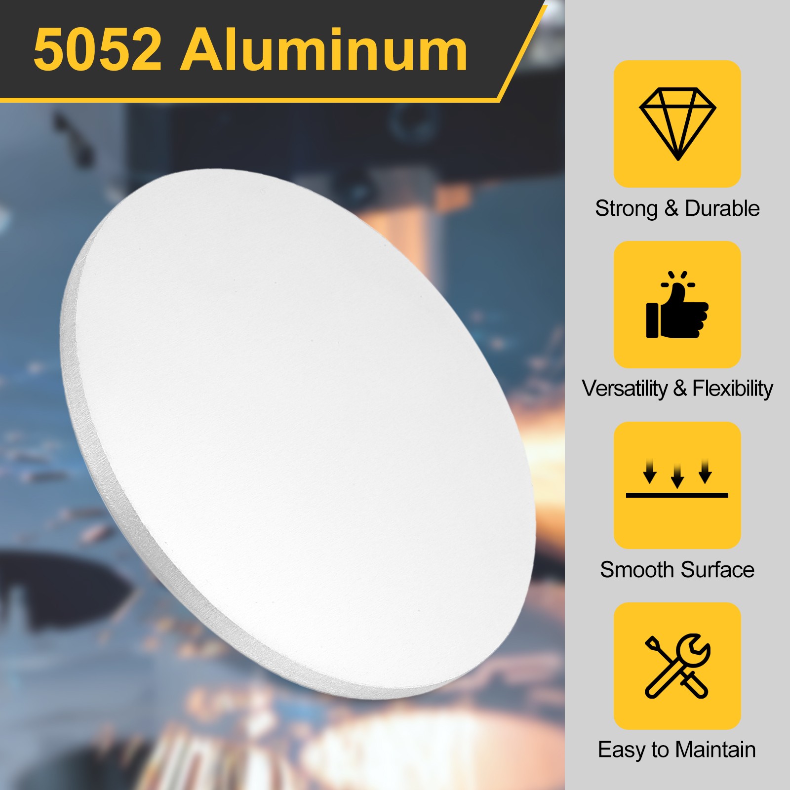 2Pcs Aluminum Disc 3″(80mm) Dia 0.2″(5mm) Thick Round 5052 Aluminum Sheets