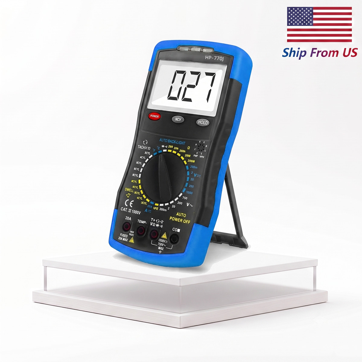 Multimeter NCV Engine Analyser AC DC Volt Ohm RPM Dwell Tacho Automotive Meter