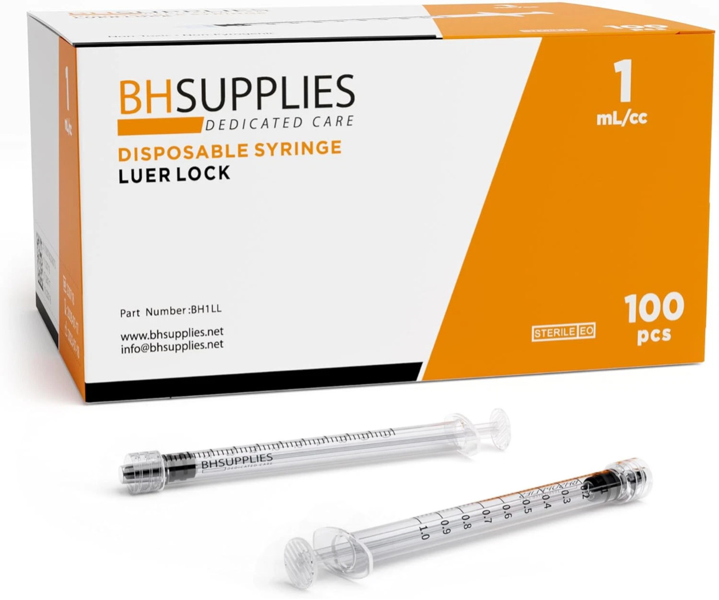 1ml Luer Lock Disposable Syringe , 1 Box (12 Case ), 1 case (100 pcs)