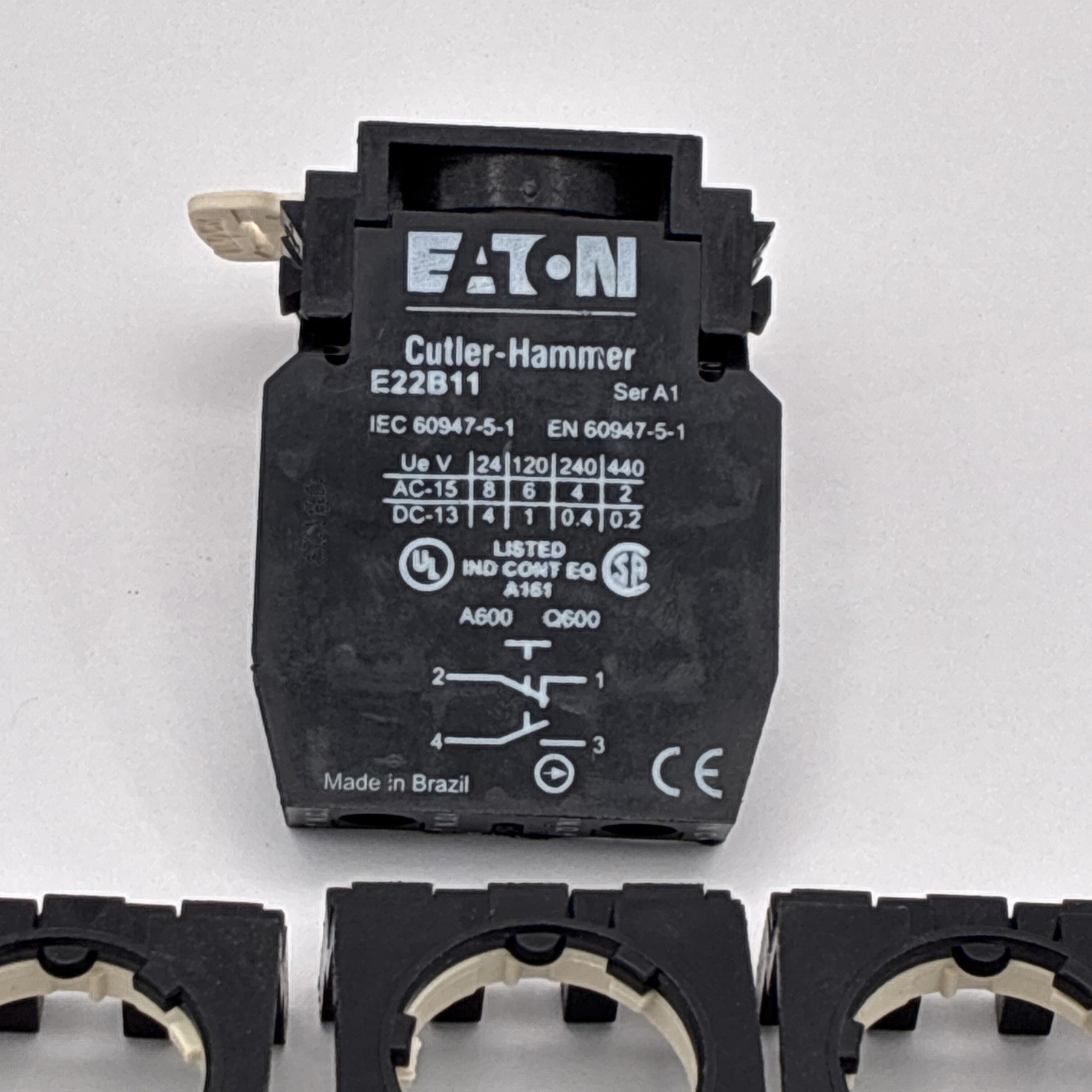 EATON CUTLER HAMMER E22B11 Switch Part, Contact Block, Dpst, 1No 1Nc, I New