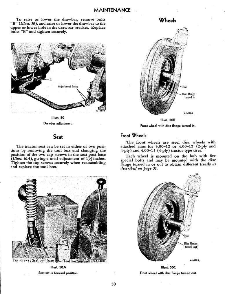 Tractor Operator Instruction Maint Manual Fits McCormick Farmall Cub 1955