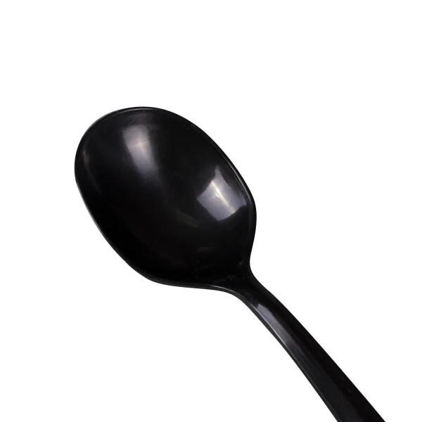 Karat PP Plastic Medium Weight Soup Spoons Bulk Box – Black – 1,000 ct, U2002B