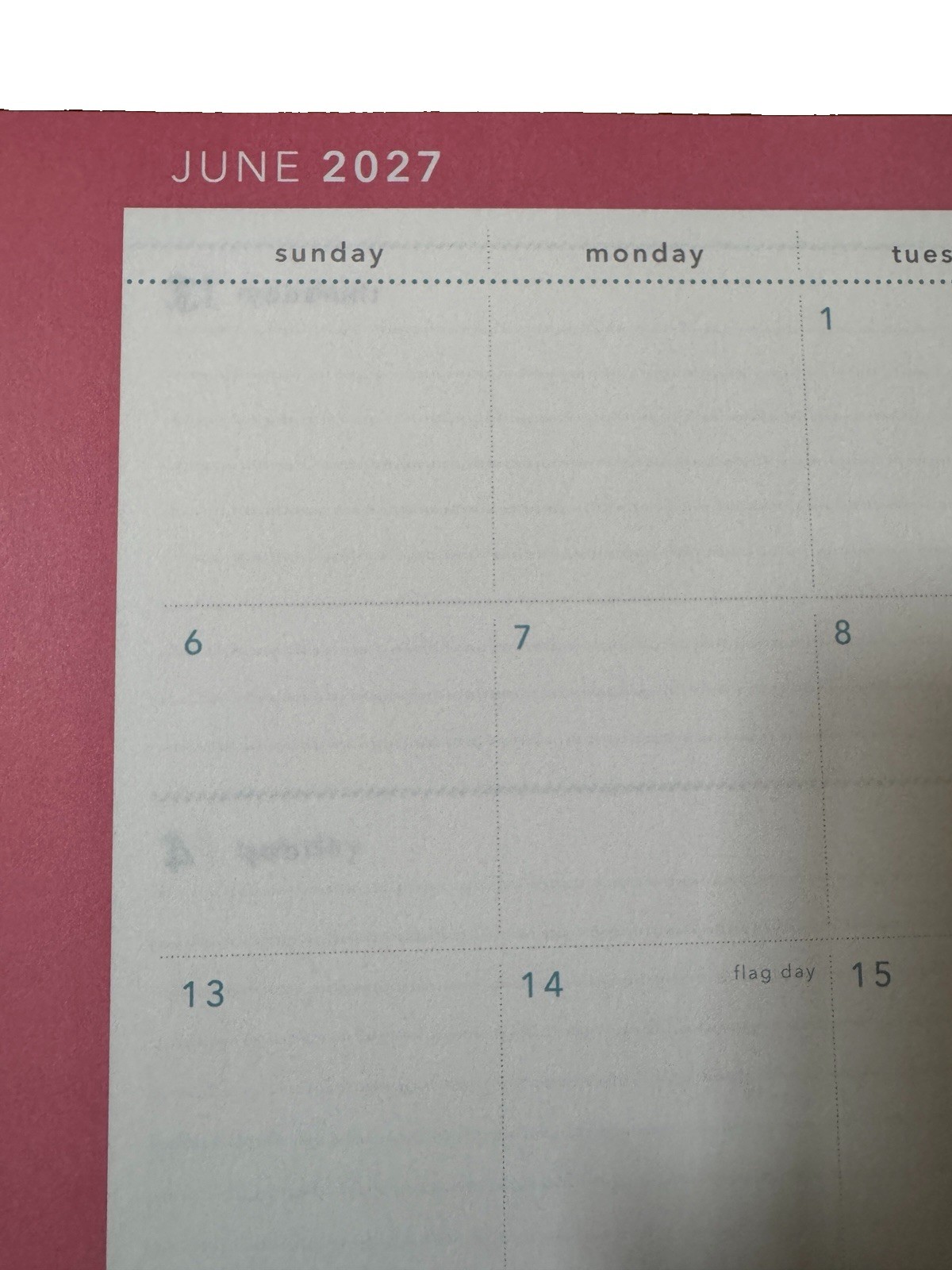 2027 Clementine 12 month Floral Planner July 2026-June 2027 11×9” Notebook Size