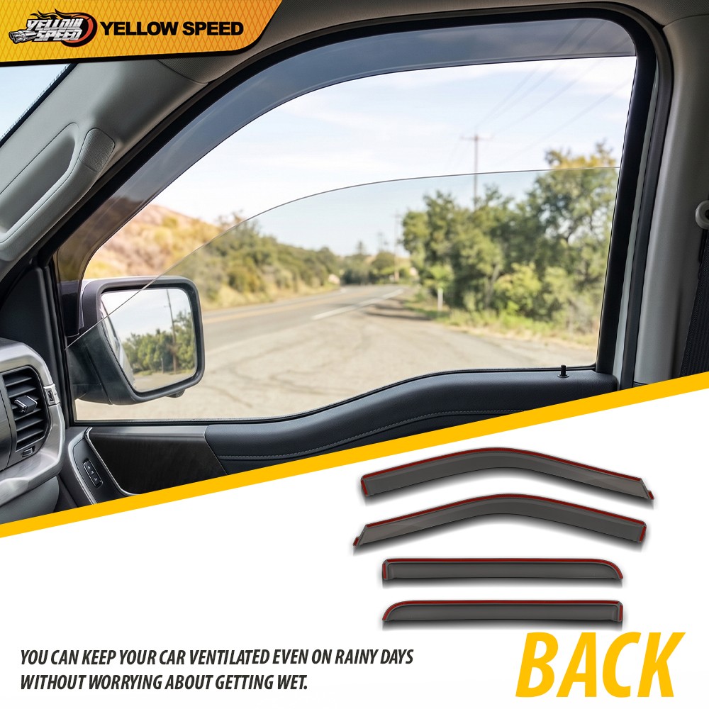Window Visor Rain Guards Fit For Ford F150 Raptor Super Duty SuperCrew 2015-2026