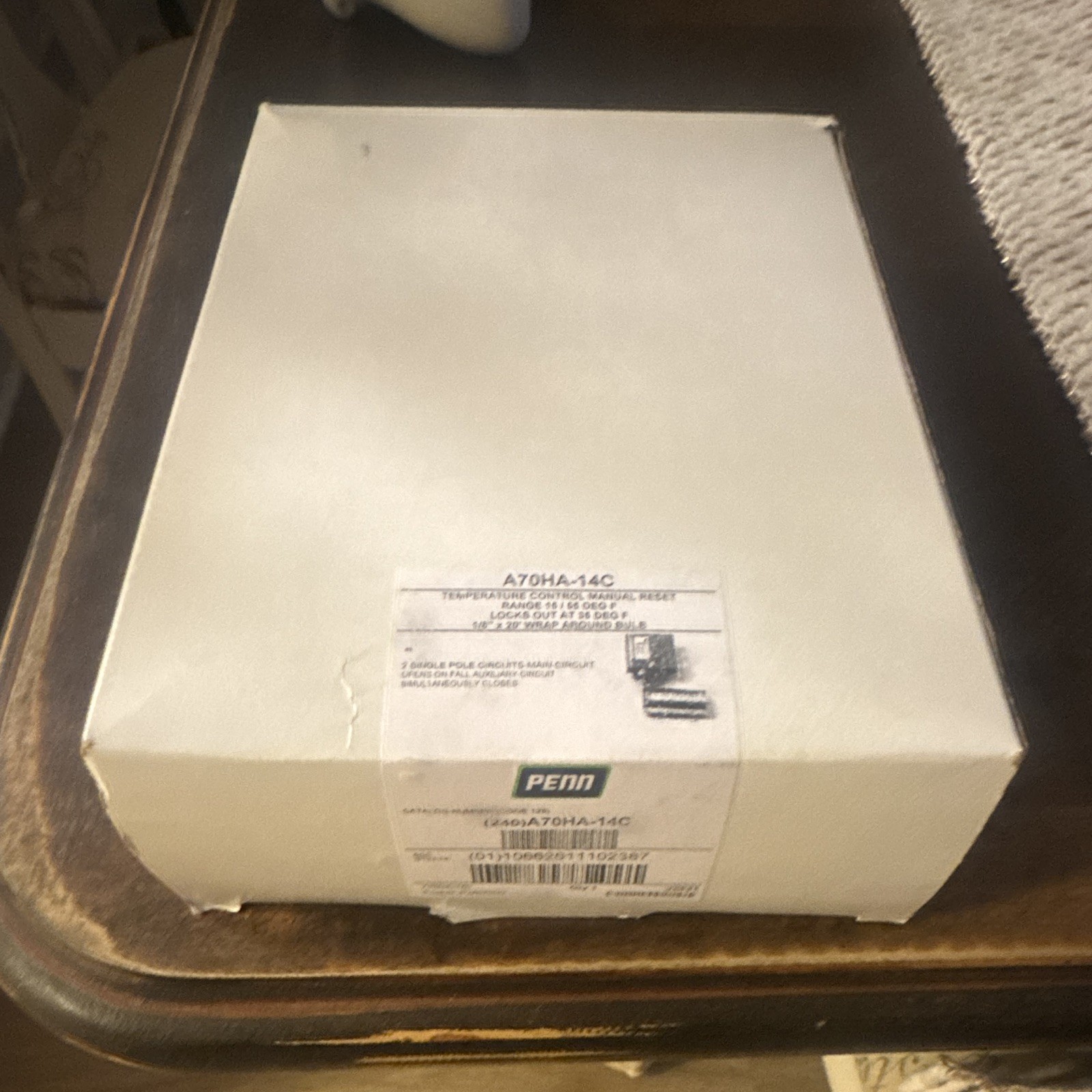PENN A70HA-14C Thermostat Analog/Mechanical Adjustable Cabinet-Mount Heat-Off