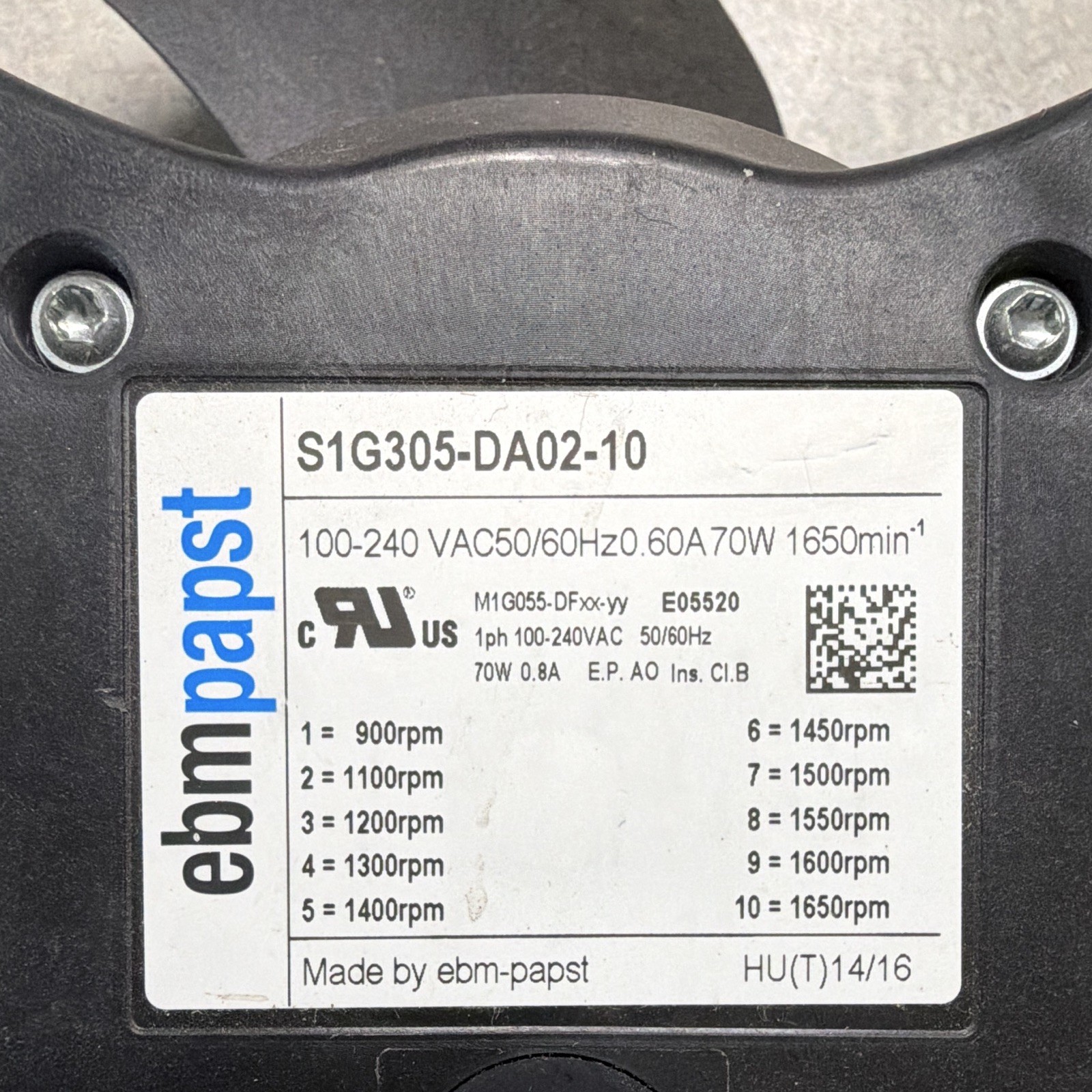 ebm-papst S1G305-DA02-10 305mm Round AC Axial Fan 100-240VAC 70W 0.60A