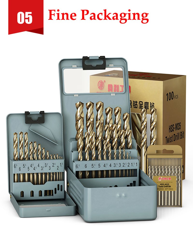 Twist Drill Bit M35 HSS-CO Cobalt Drill Bits For Drilling Stainless Steel 1~20mm