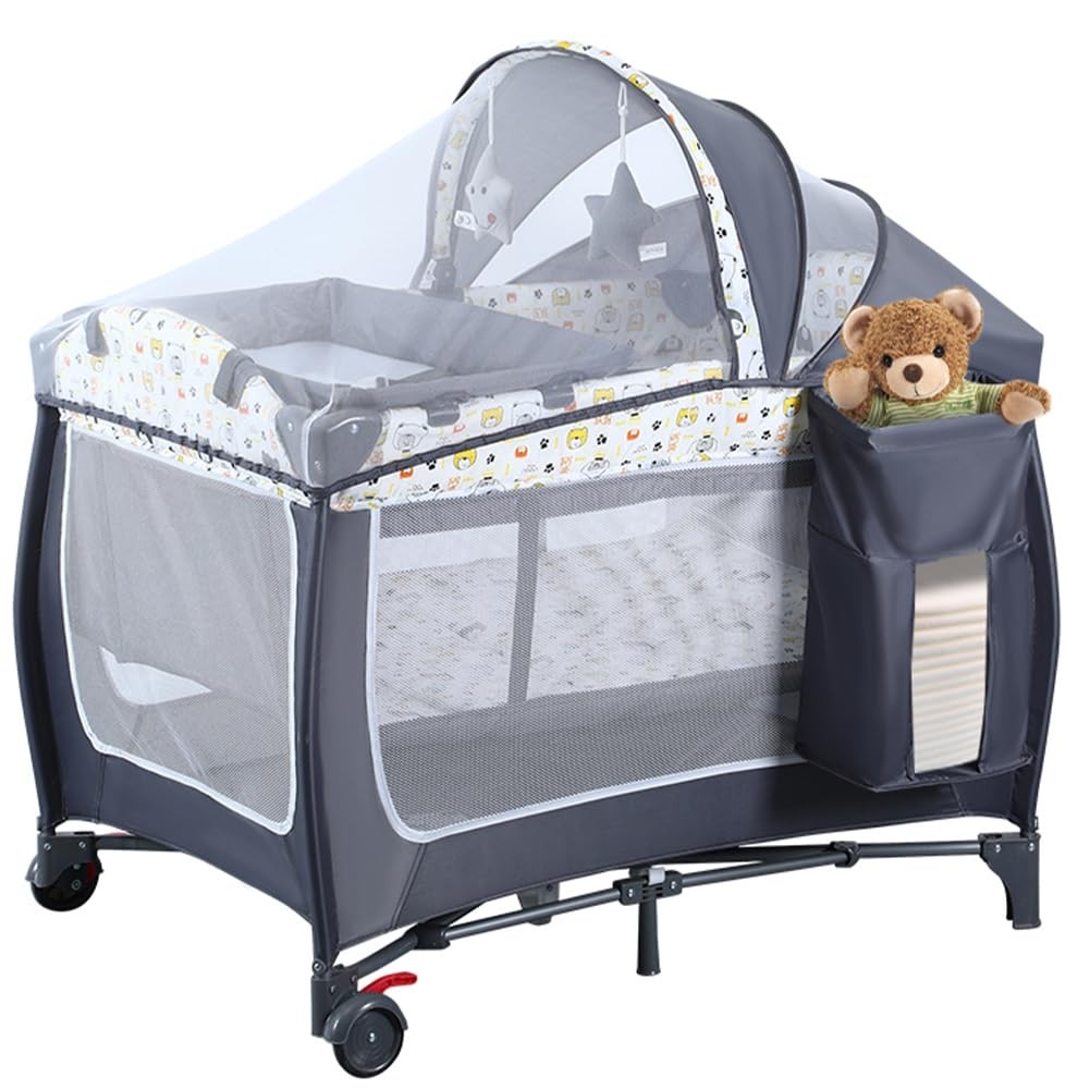 Anna Queen 4 In 1 Pack And Playportable Nursery Center Baby Playard Bassinet