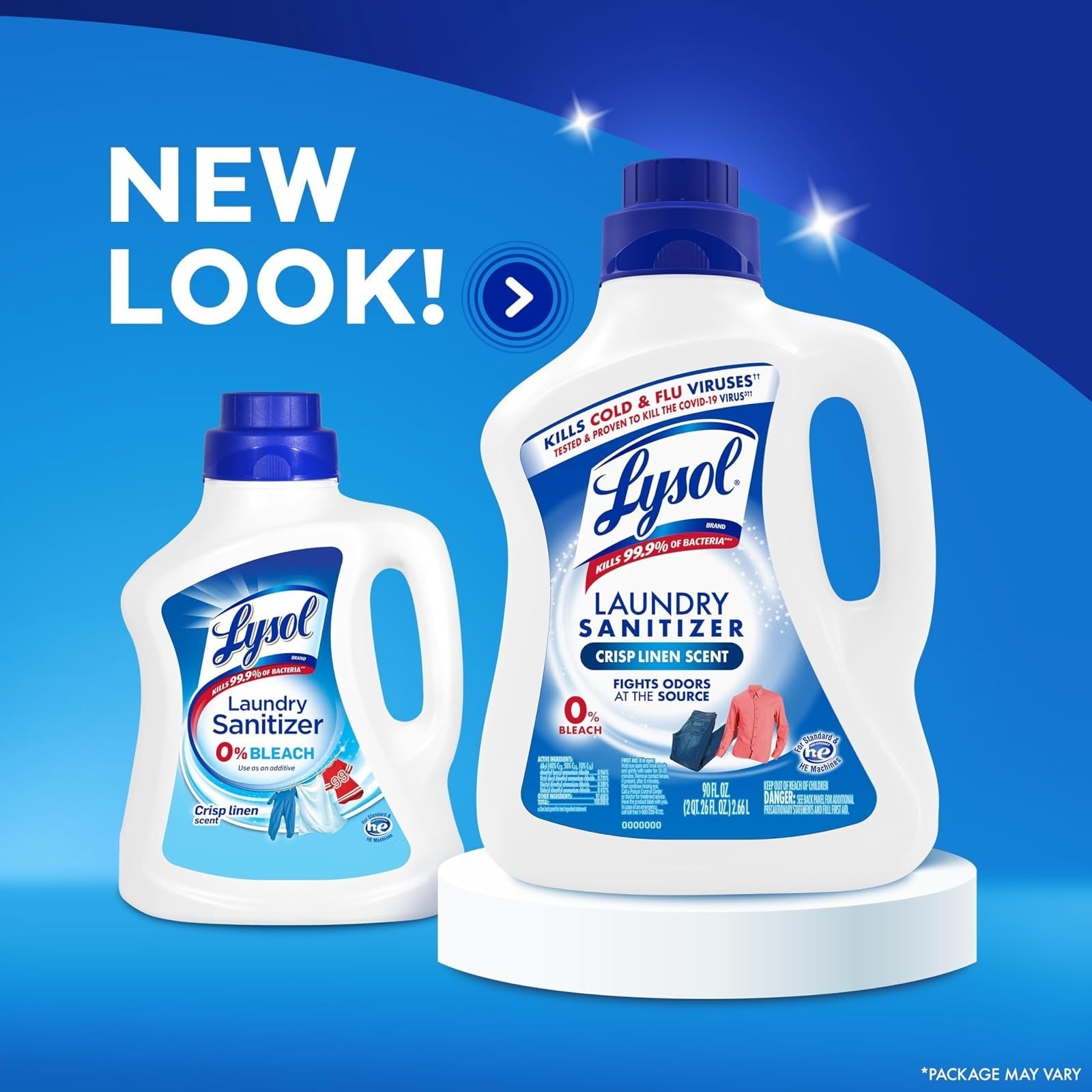 Lysol Laundry Sanitizer Additive Odor Eliminator Crisp Linen 90 fl oz