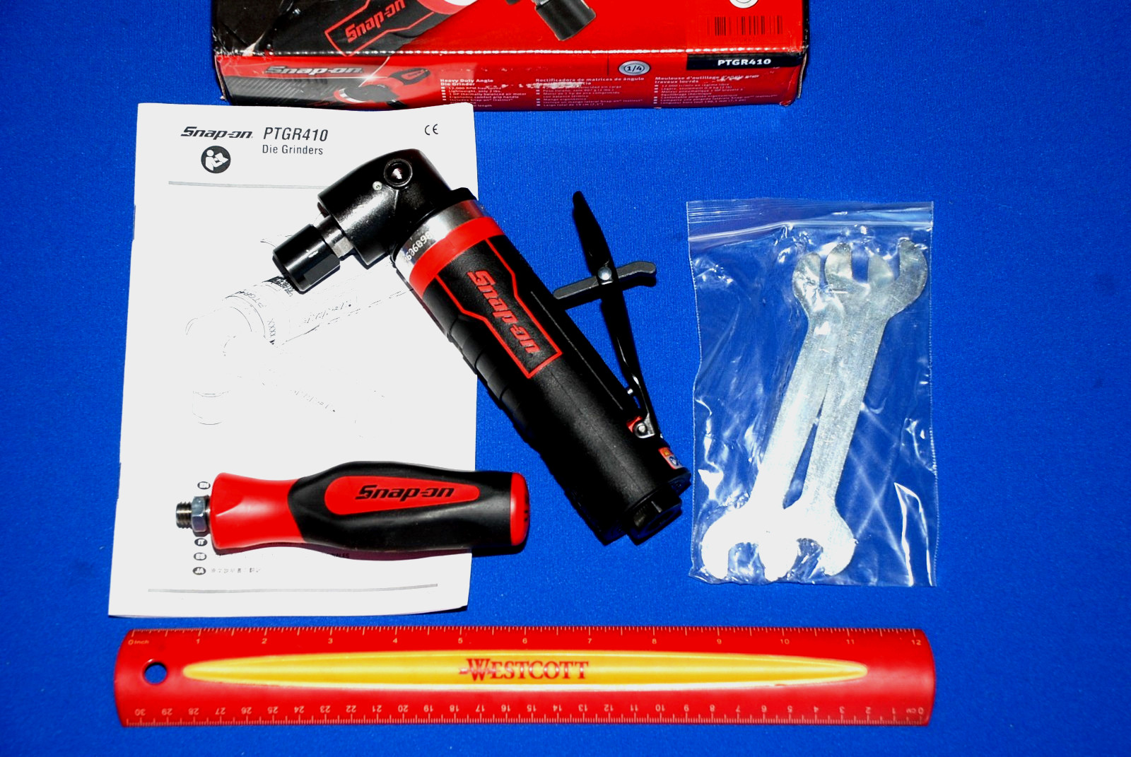Snap-On Tools NEW Red 1 HP 12000 RPM Heavy-Duty Right Angle Die Grinder