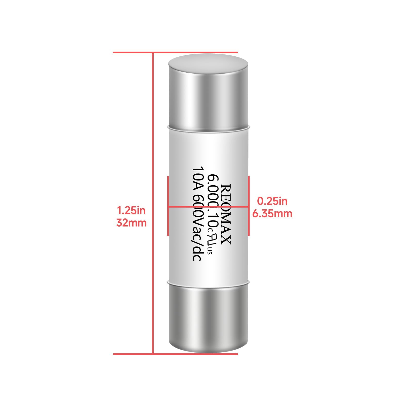 5PCS HV610 10A 600V AC/DC Ceramic Fuse 6.35x32mm for Digital Multime…