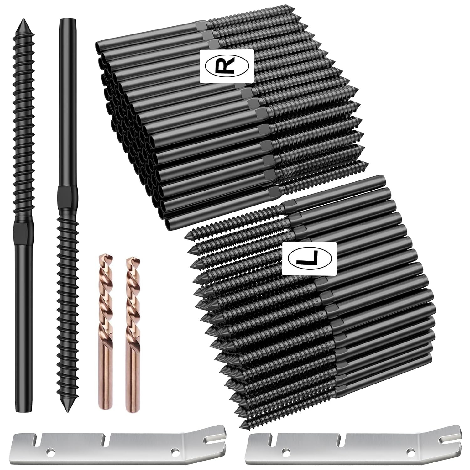 100 Pack T316 Stainless Steel Swage Lag Screws for Deck Cable Railing Kit
