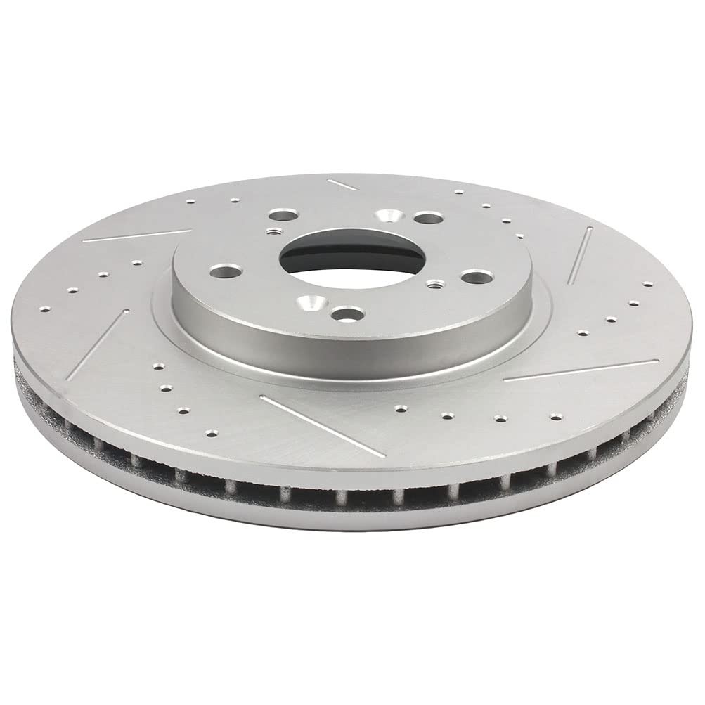 Front 300mm Rear 313.2mm Drilled Slotted Brake Pads Rotors Kit 01-02 Acura MDX