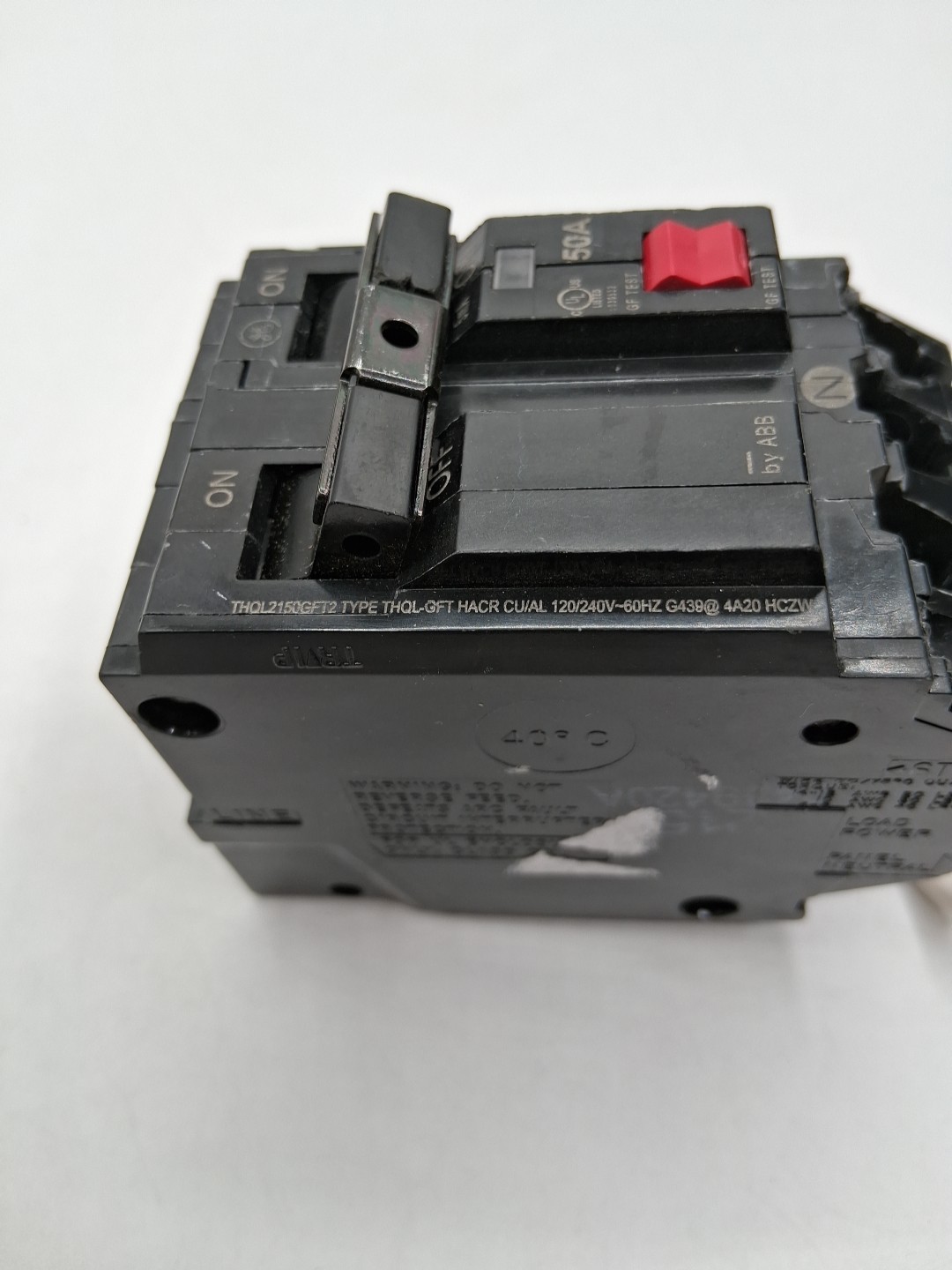 GE 50 Amp 240-Volts Double Pole Ground Fault Breaker with Self-Test THQ2150GFT2