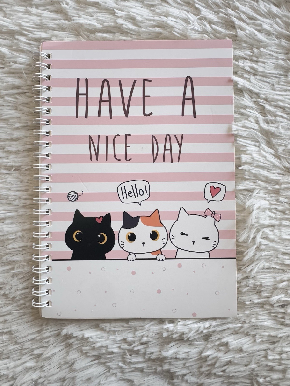 Have A Nice Day Cat Lover Pink Journal A5 Spiral Notebook Lined Ruled