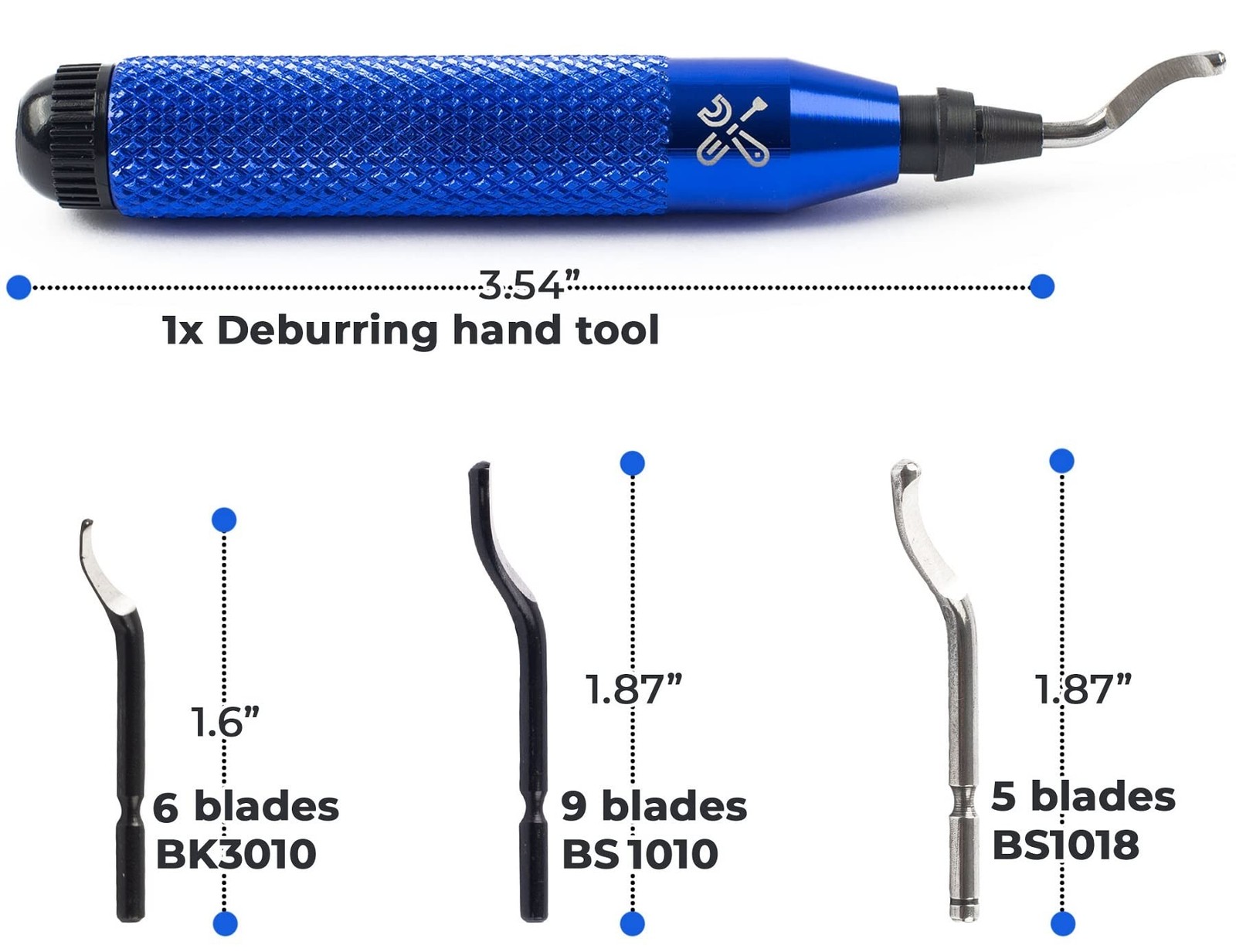 Deburring Tool Kit With 20 Highspeedsteel Blades | Edge Burr Remove For Metal Pv