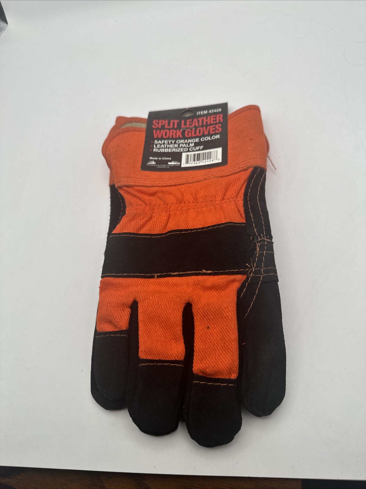 GLOVES, SPLIT LEATHER WORK GLOVES (ADULT SIZE/ ITEM #42428)
