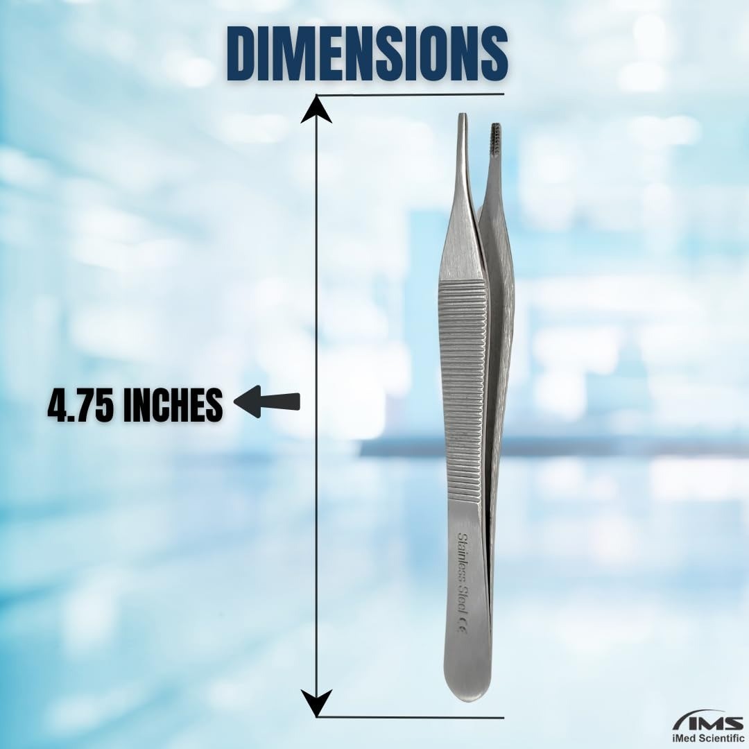 IMED SCIENTIFIC ADSON Forceps Tissue 4.75″ Stainless Steel Tweezers