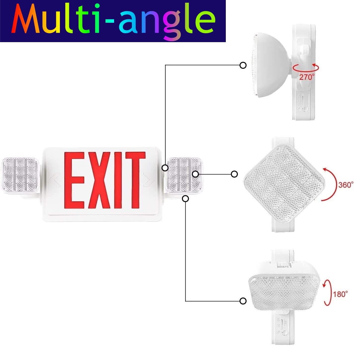 LED Exit Sign – Self Luminous – Red – 5 Years Warranty – Single Sided /120-277V