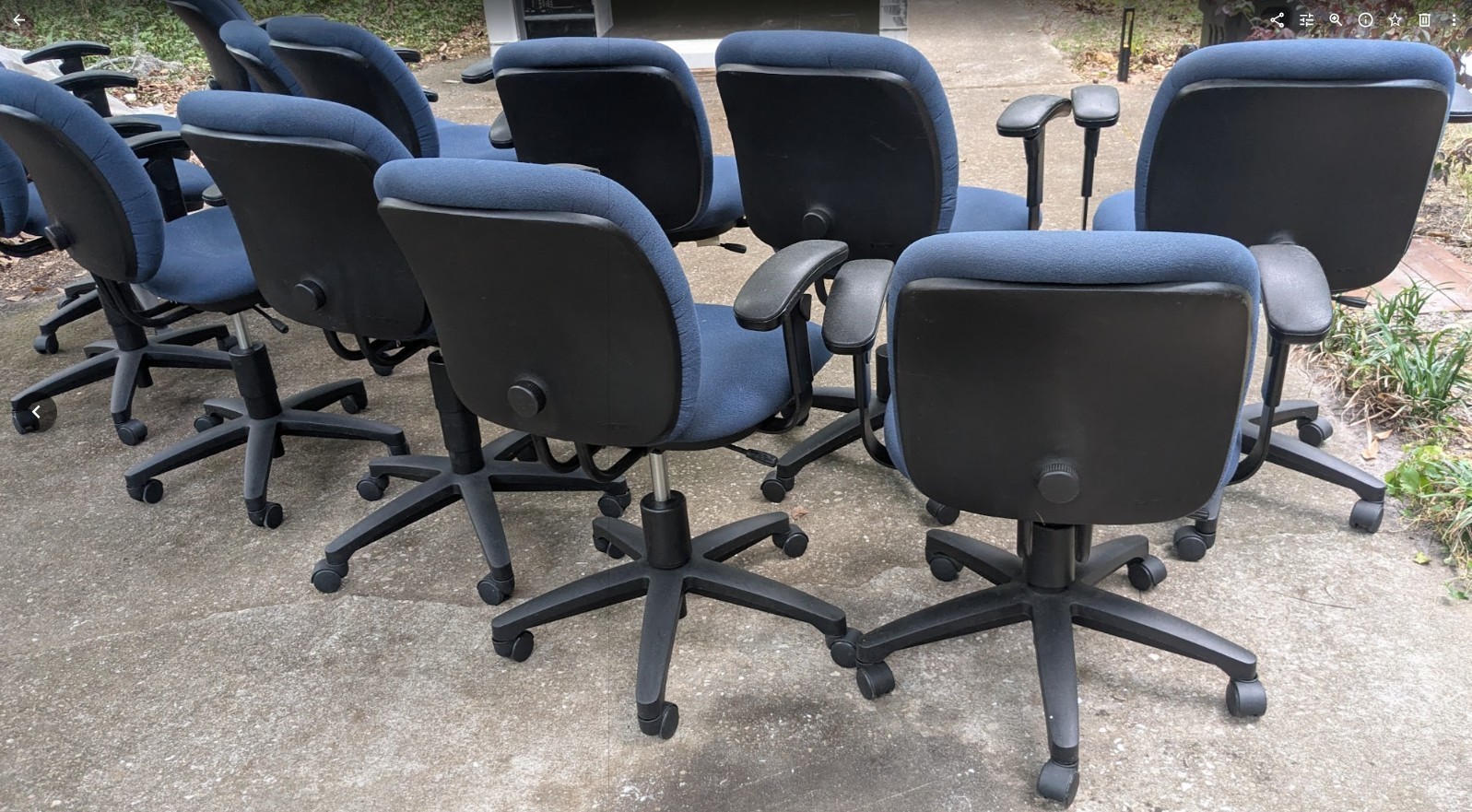12 HON Commercial Office Chairs — Matching Blue Task Chairs w/ Arms — Local Pick