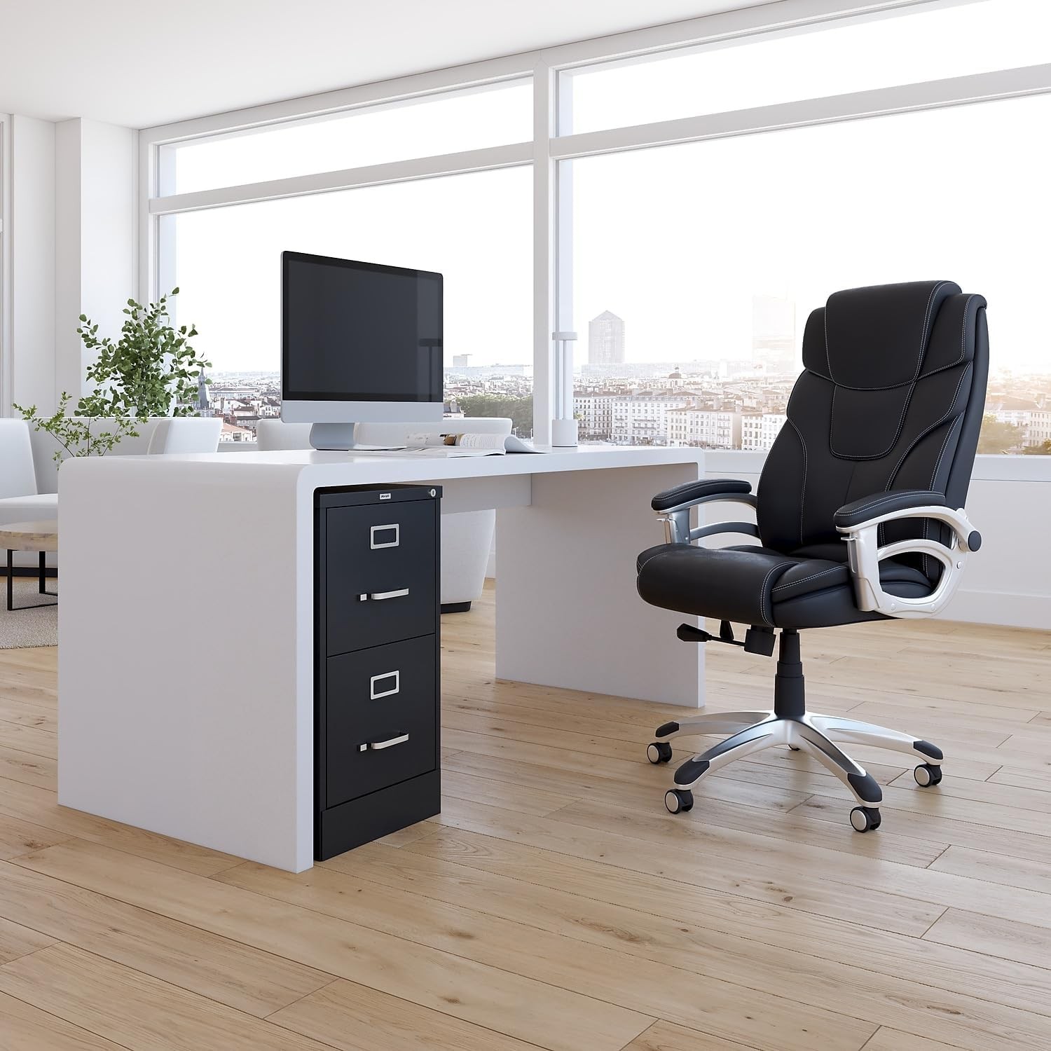 2-Drawer Vertical File Cabinet Letter Size Documents Lockable 22″ D x 15″ W x