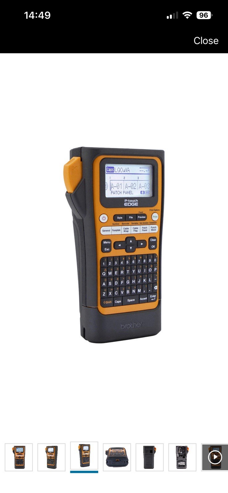 Brother P-Touch Edge PT-E310BTVP Label Printer, Bluetooth USB-C, Thermal B&W