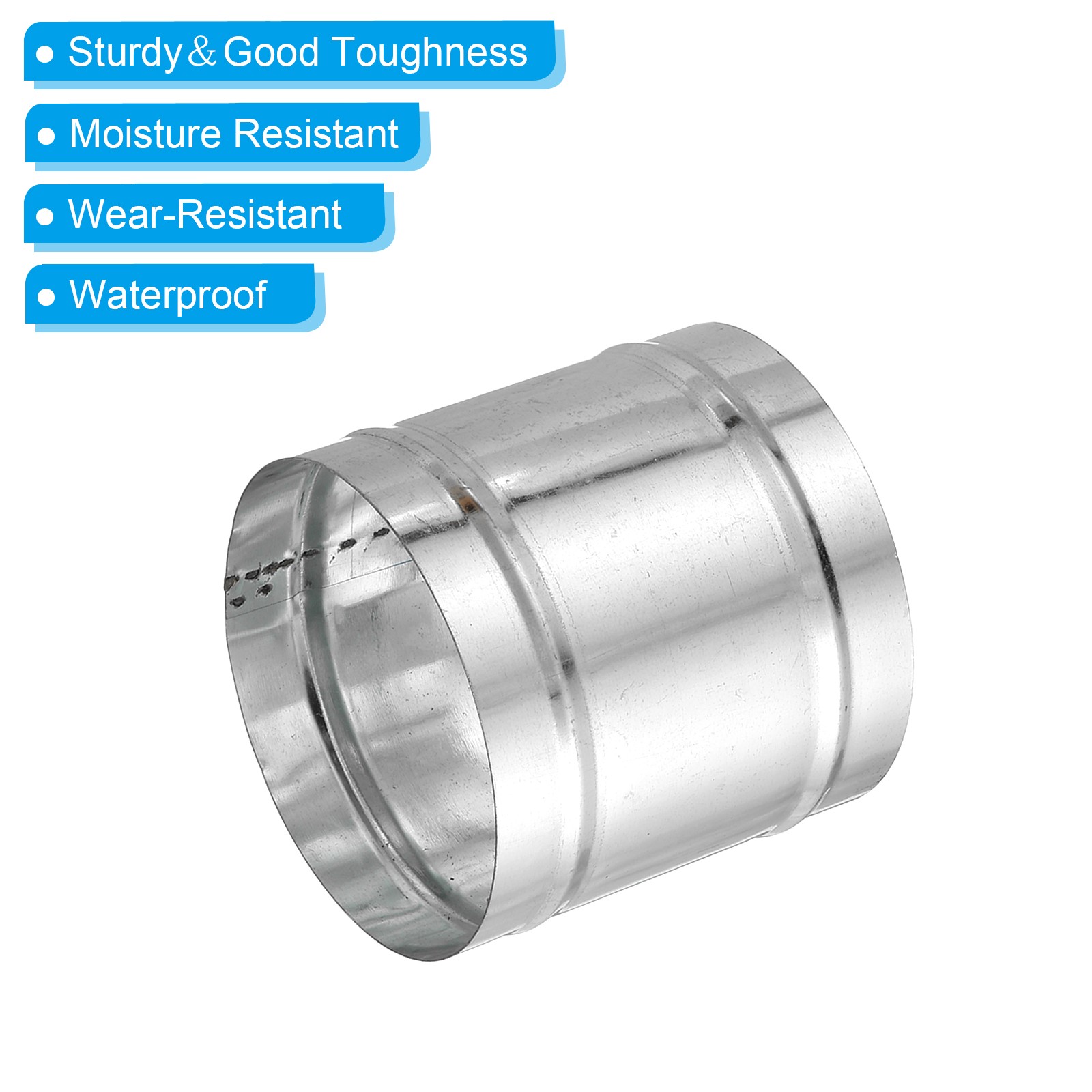 110mm/4.3″ Duct Connector Galvanized Steel Duct Coupling 4″ Long