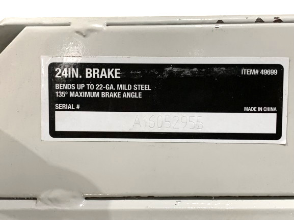 Klutch 49699 24in” Sheet Metal Bending Brake 22-Ga 135° Bench Mount