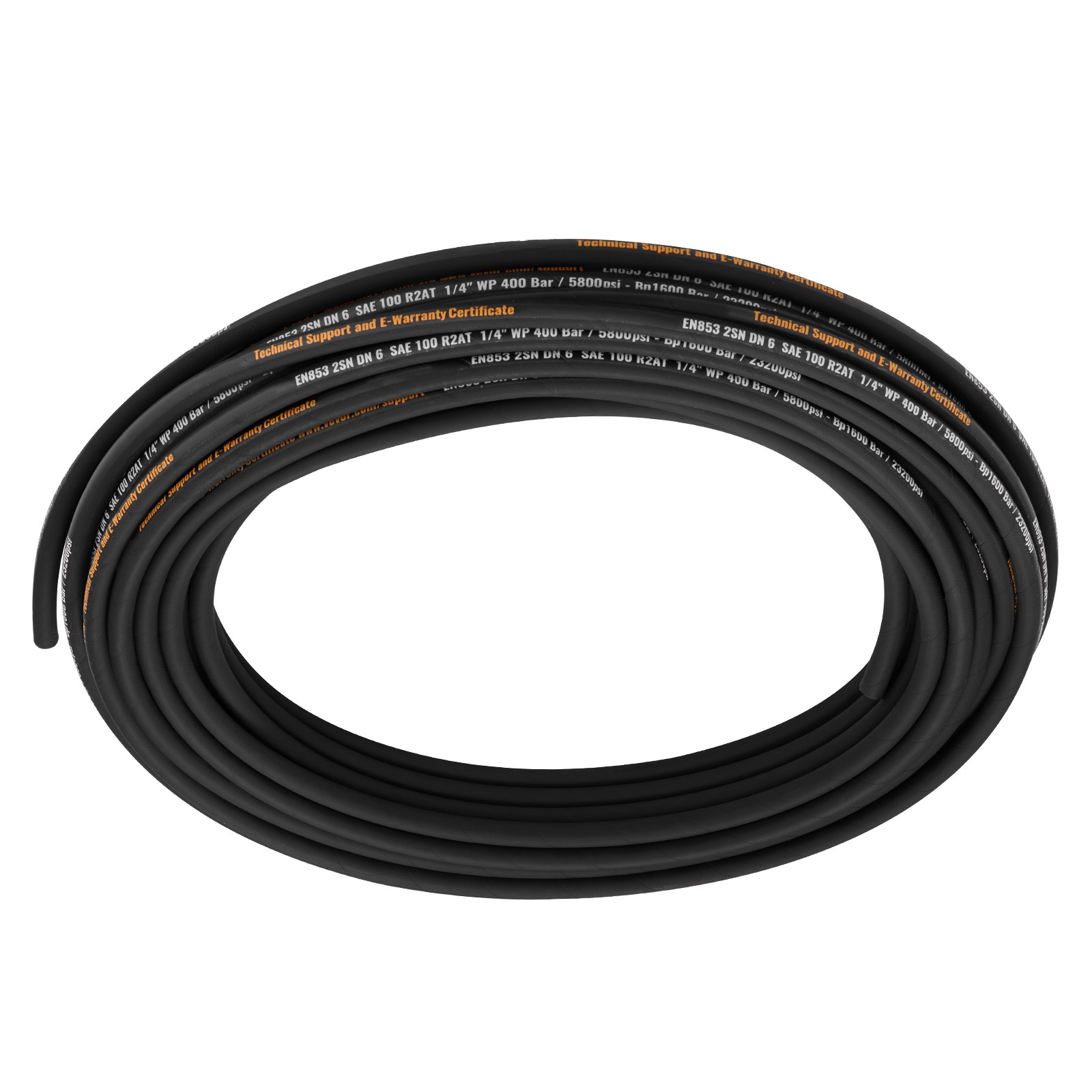 Uimoso Hydraulic Hose 100ft R2 Coiled Hose with 5800 PSI Pressure Capacity